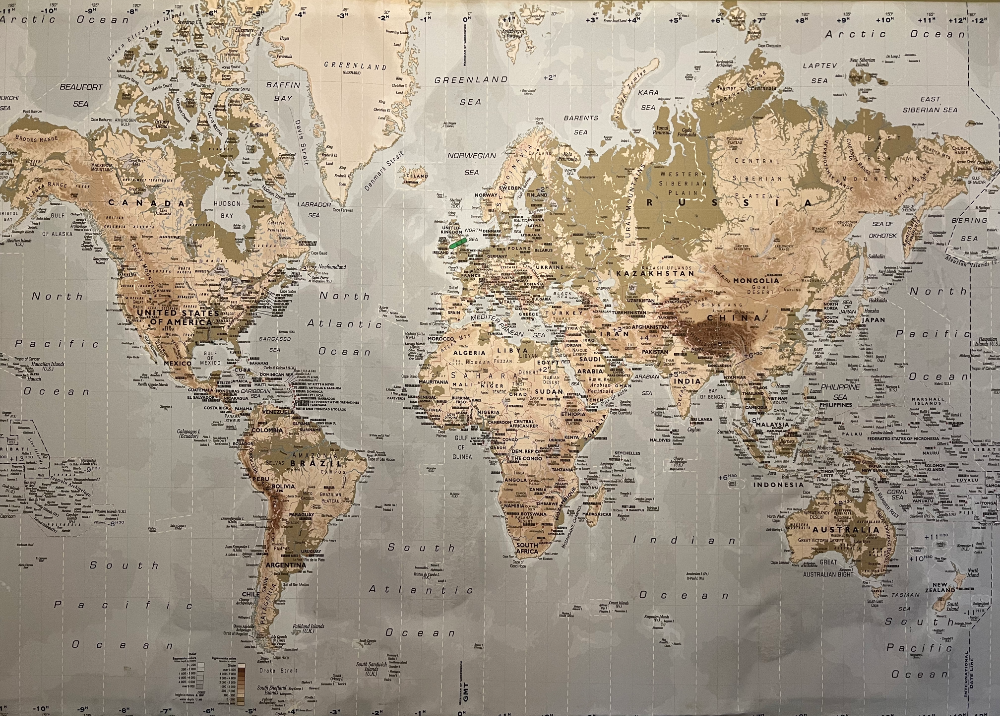 World map showing Institute for Adult Development regions